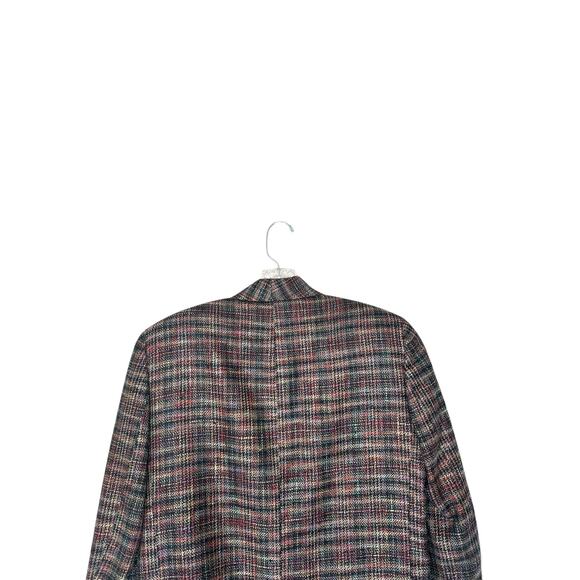 Vintage Plaid Light Academia Preppy Office Work Career Silk Blazer Size 4 - Picture 9 of 13